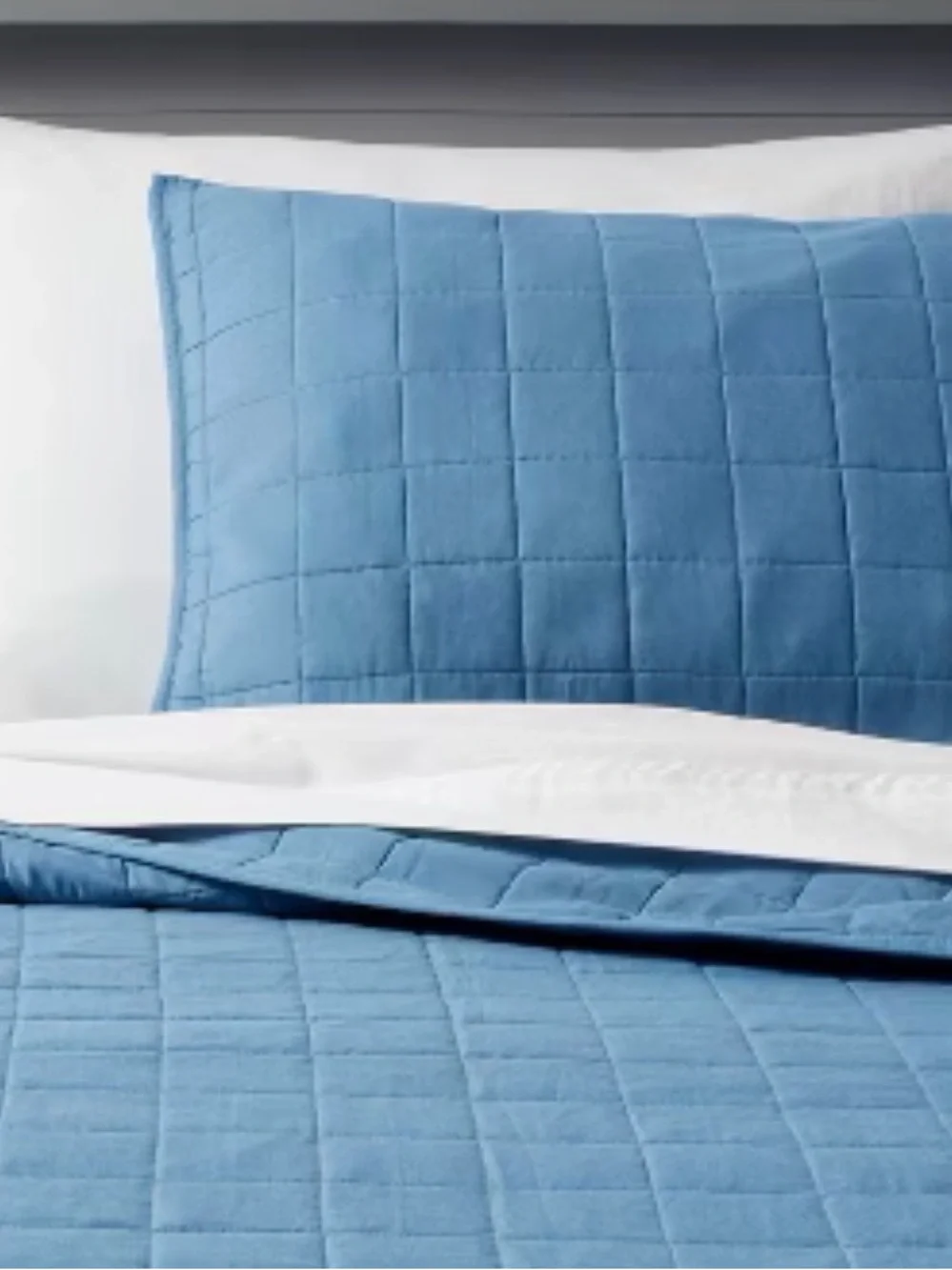 Pillowfort Quilted Light Blue Bed Pillow